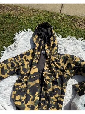 A Bathing Ape Camouflage Zip Hooded Jacket Men’s M Green Brown Black